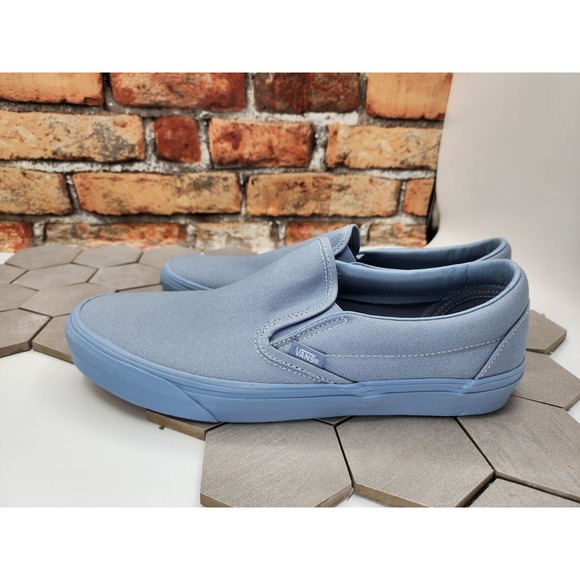 Vans Classic Slip-On Pastel Mono Dusty Blue Sz 9.5 UNC Men New Rare Sneakers - Picture 5 of 8